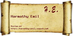 Harmathy Emil névjegykártya